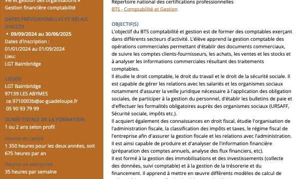 BTS – ComptabilitÃ© et Gestion