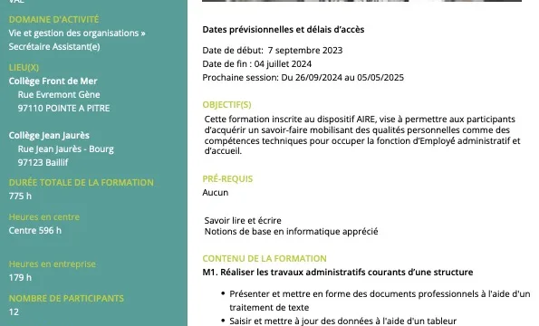 Titre Professionnel Employé Administratif et d’Accueil (Niveau 3)