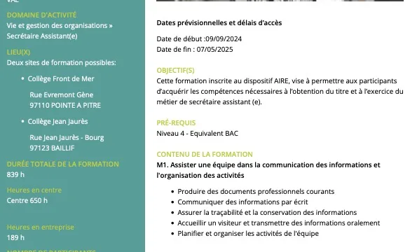 Titre Professionnel Secrétaire Assistant(e)