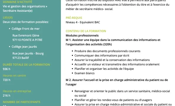 Titre Professionnel Secrétaire Assistant(e) Médico- Social